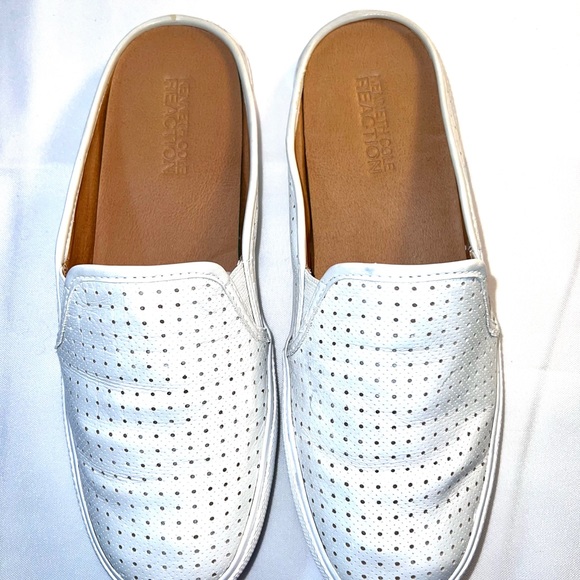 Kenneth Cole Reaction White Perforated Slip-on Shoes Salt Tae LE Womens Sz 8.5. - Picture 8 of 11